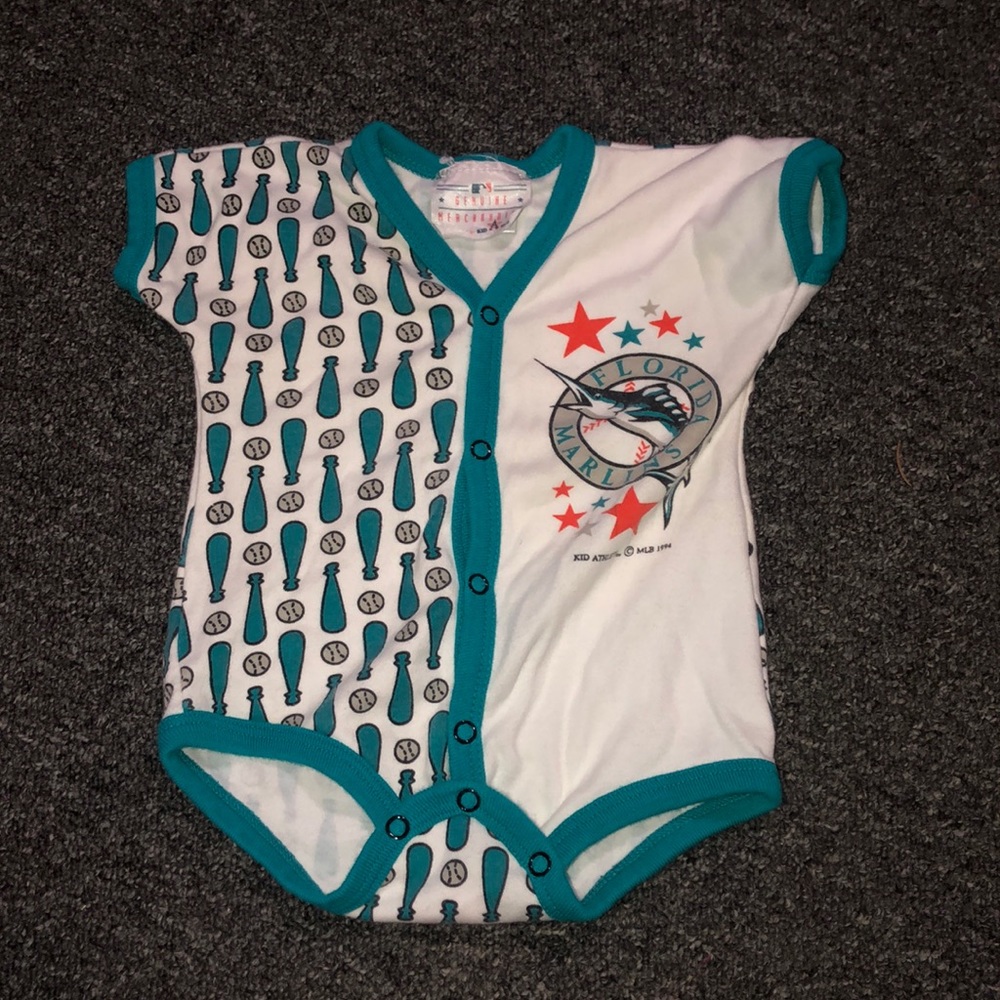 Florida marlins button down onesie